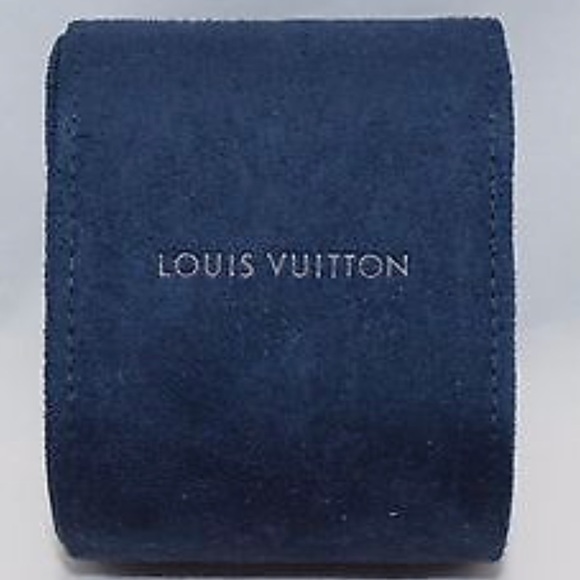 Authentic Louis Vuitton Suede watch box in navy - Picture 2 of 3